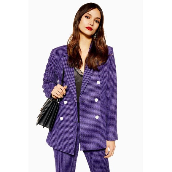 Topshop Jackets & Blazers - NEW Topshop Boucle Double Breasted Print Blazer 6
